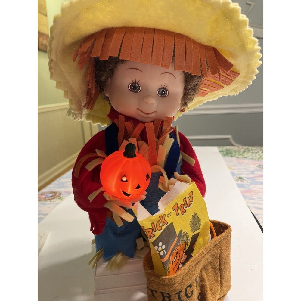 Vtg 1994 Animated Moving Scarecrow Halloween Kids Collectable Tested